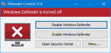 Bộ bảo vệ Windows bị tắt
