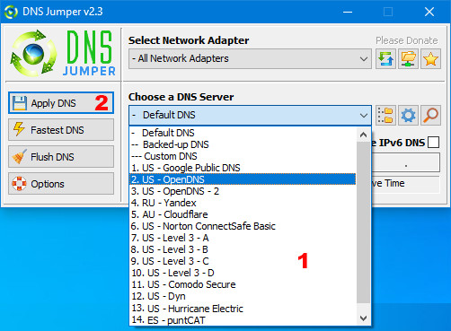 Windows 7 DNS Jumper 2.3 full