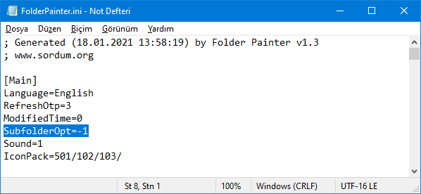 Folder painter ini file