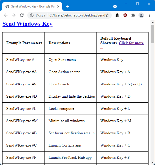 Send Windows key examples
