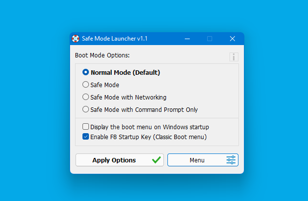 Safe Mode Launcher GUI