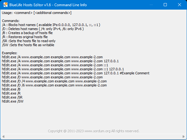 bluelife hosts editor cmd parameter support