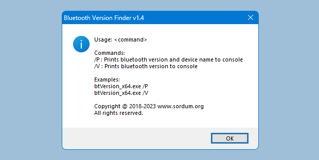 Bluetooth version finder Cmd Support