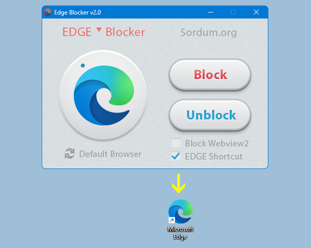 Edge blocker ie shortcut