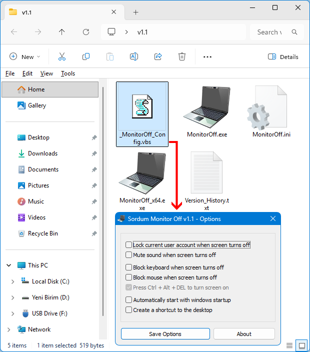 Open Monitor off features Open Monitor off features