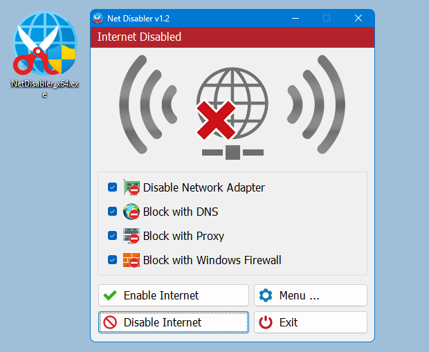 NetDisabler Off status NetDisabler Off status
