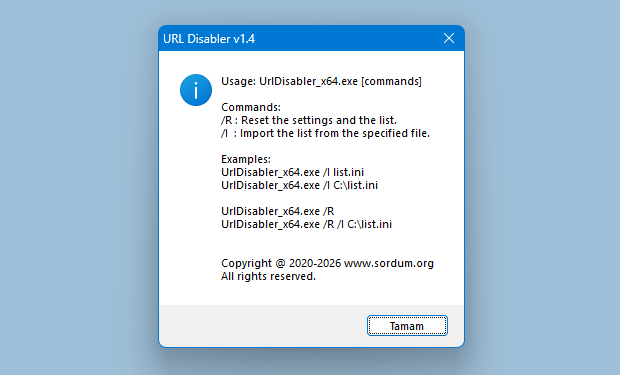 URL disabler import export feature URL disabler import export feature