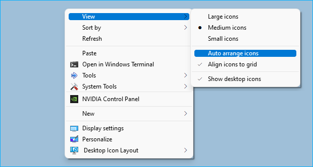 Untick Auto arrange icons