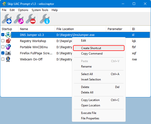 Create a shortcut to the Escape UAC command prompt. Create a shortcut to the Escape UAC command prompt.