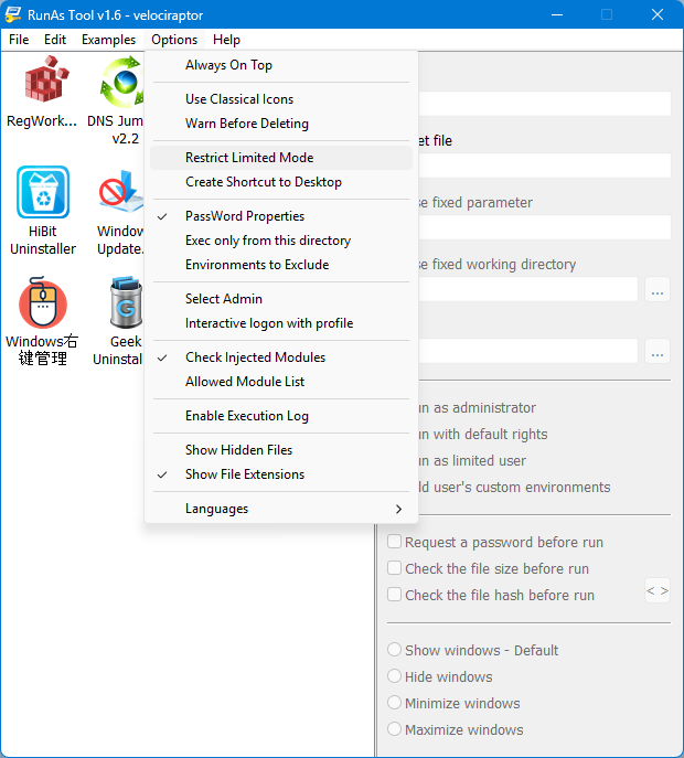 Runastool right click and create a shortcut Runastool right click and create a shortcut
