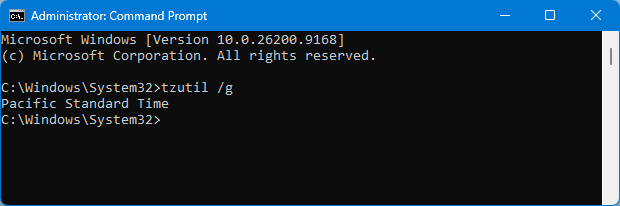 Correct Time zone via Cmd Correct Time zone via Cmd